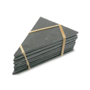 Ref AT1 / Ardoise étiquette triangulaire à planter 7.5x10cm. Lot de 10 pièces