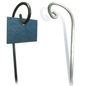 Ref PA1 / Porte étiquette volute en métal. Alu 50cm. Lot de 10 pièces