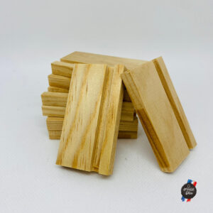 Ref RB1 / Porte étiquette en bois 7x4cm. Lot de 10 pièces
