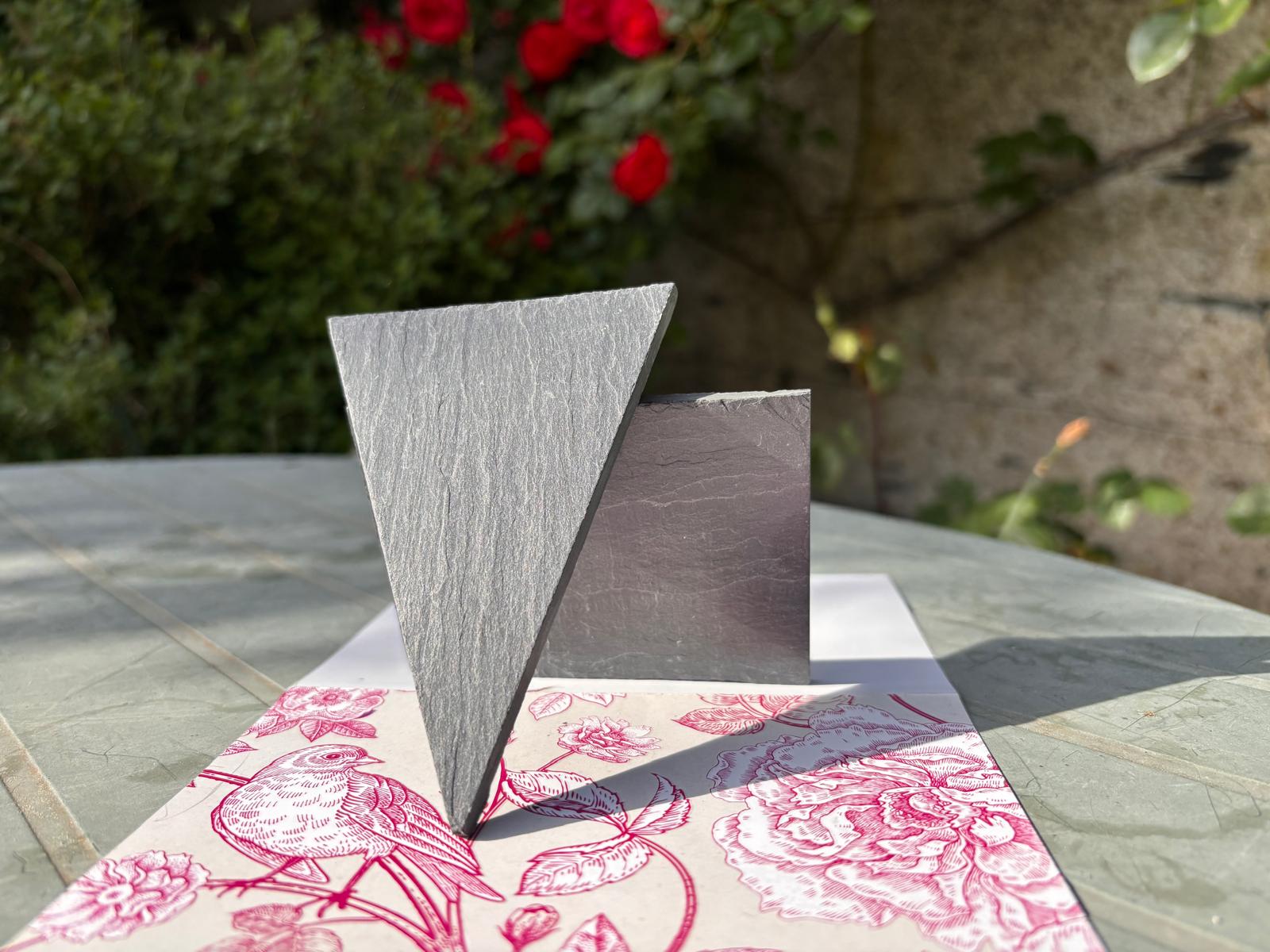 Ref AT2 / Ardoise étiquette triangulaire à planter 7x20cm. Lot de 10 pièces – Image 3